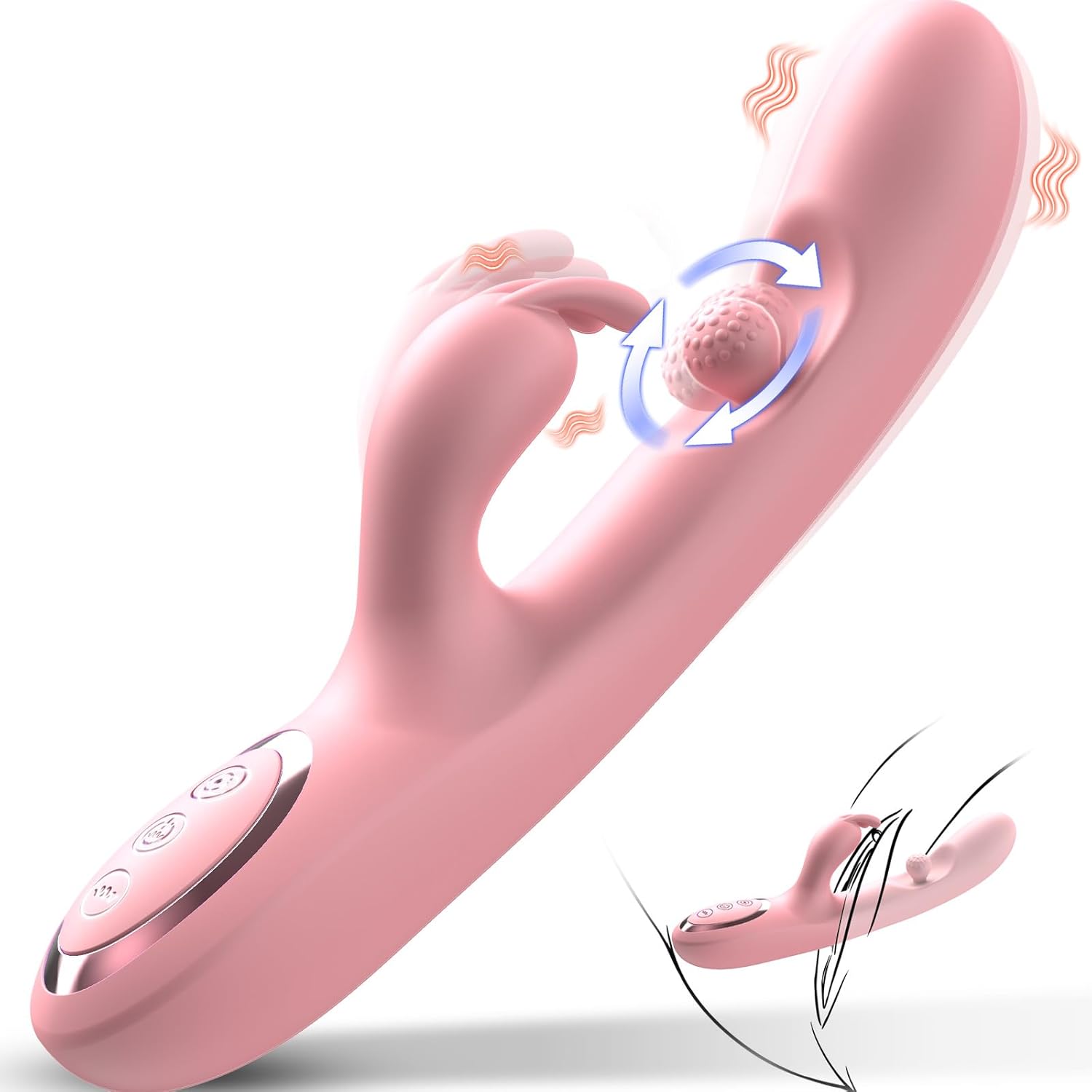 G Spot Vibrator Sex Toys-3 in 1 Adult Sex Toys 360° Rotation Vibrators with 10 Rubbing & 7 Vibrating & 7 Massaging, Waterproof Clitoral Stimulator Dildo Rabbit Vibrator Women Sex Toy