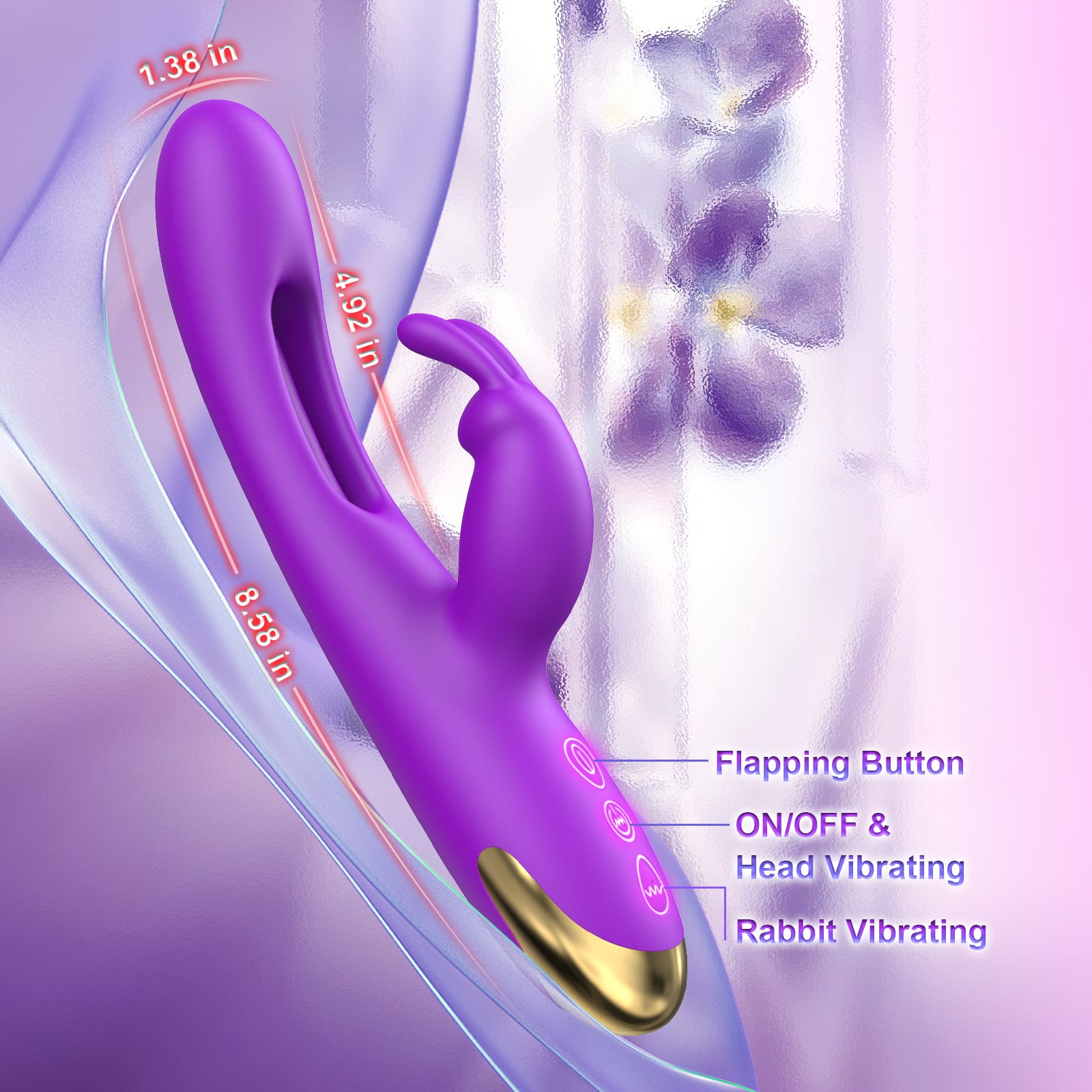 Adult Sex Toys Rabbit Vibrator - 3IN1 Flapping G Spot Dildo with 10 Rabbit Vibrating, 7 Flapping & 7 Wand Vibrating Modes – Clitoral & Nipple Stimulator for Women Female Pleasure