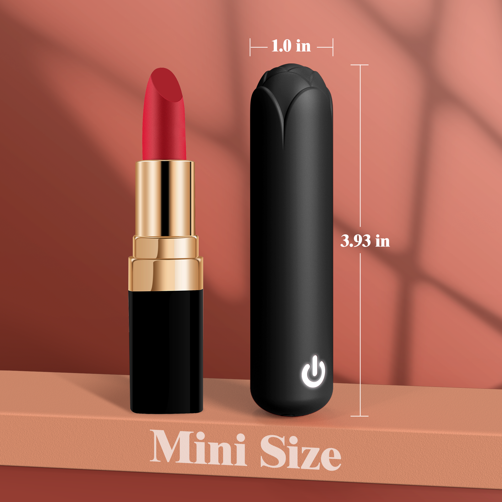 Rose Sex Toy Bullet Vibrator, Mini Bullet Vibrator for Women with 10Vibrations, Full Silicone Clit Massager with Rose Tip for Nipple Stimulation, Female Finger Lipstick Pocket