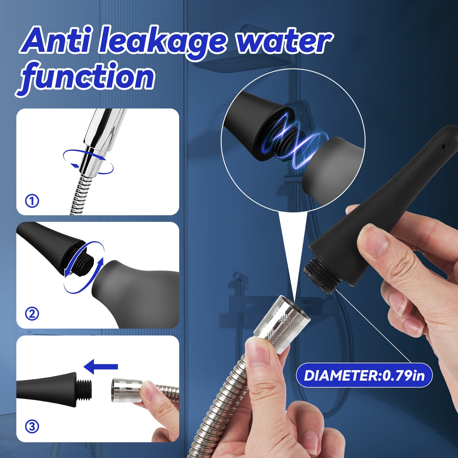 Enema Douche Anti Back-Flow,Silicone Enema Reusable Anal Douche Cleaner for Men Women Colon Cleansing,Shower douche with 5 Spouts connected to shower hole,Vaginal Cleaner 10oz (Semi-transparent, 10oz)