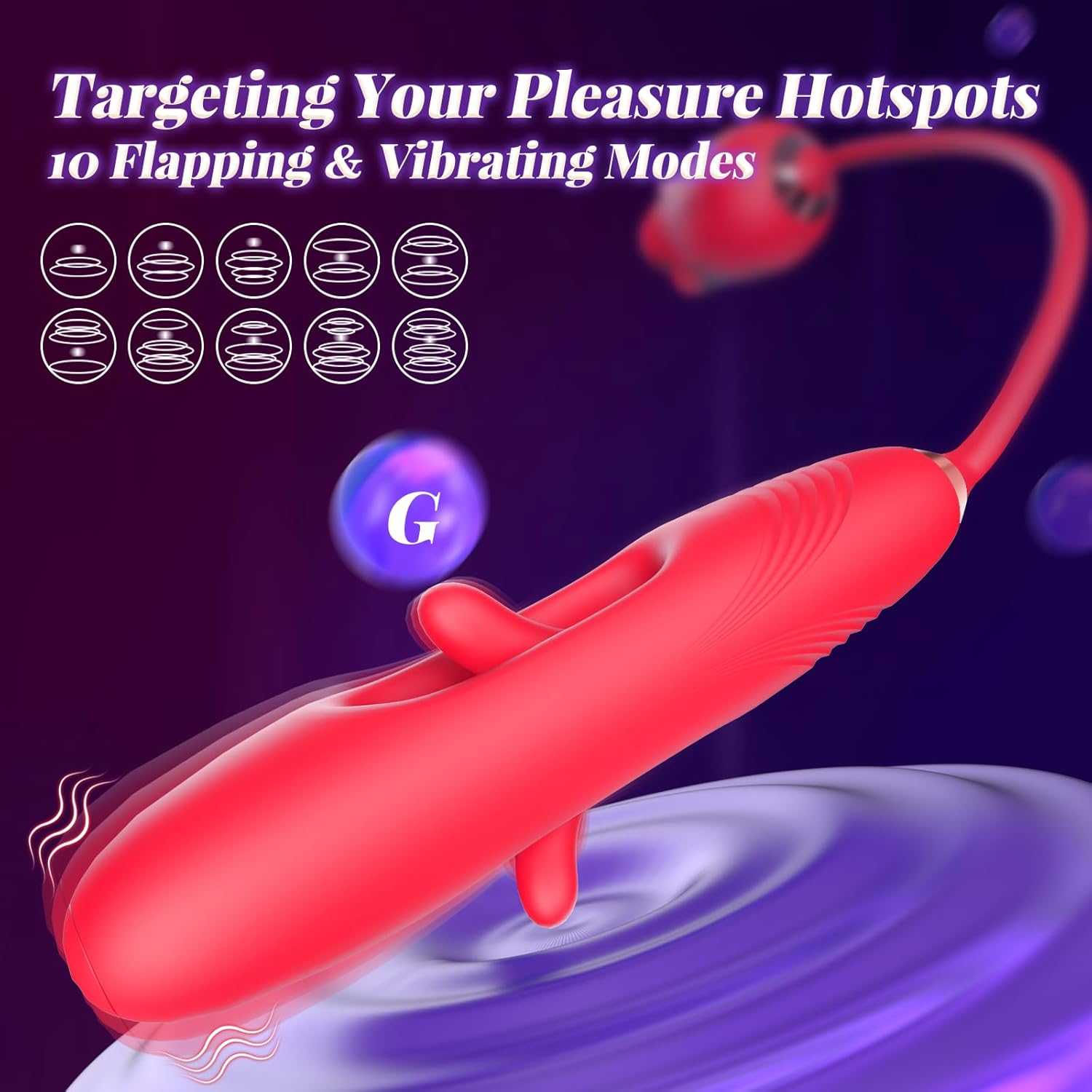 G Spot Vibrator Rose Sex Toys - Bszone 4IN1 Dildo Vibrators for Women with 10 Vibrating & Flapping Adult Sex Toy Clitoral Stimulator, Nipple Anal Vibrater Toys for Female Male Couple