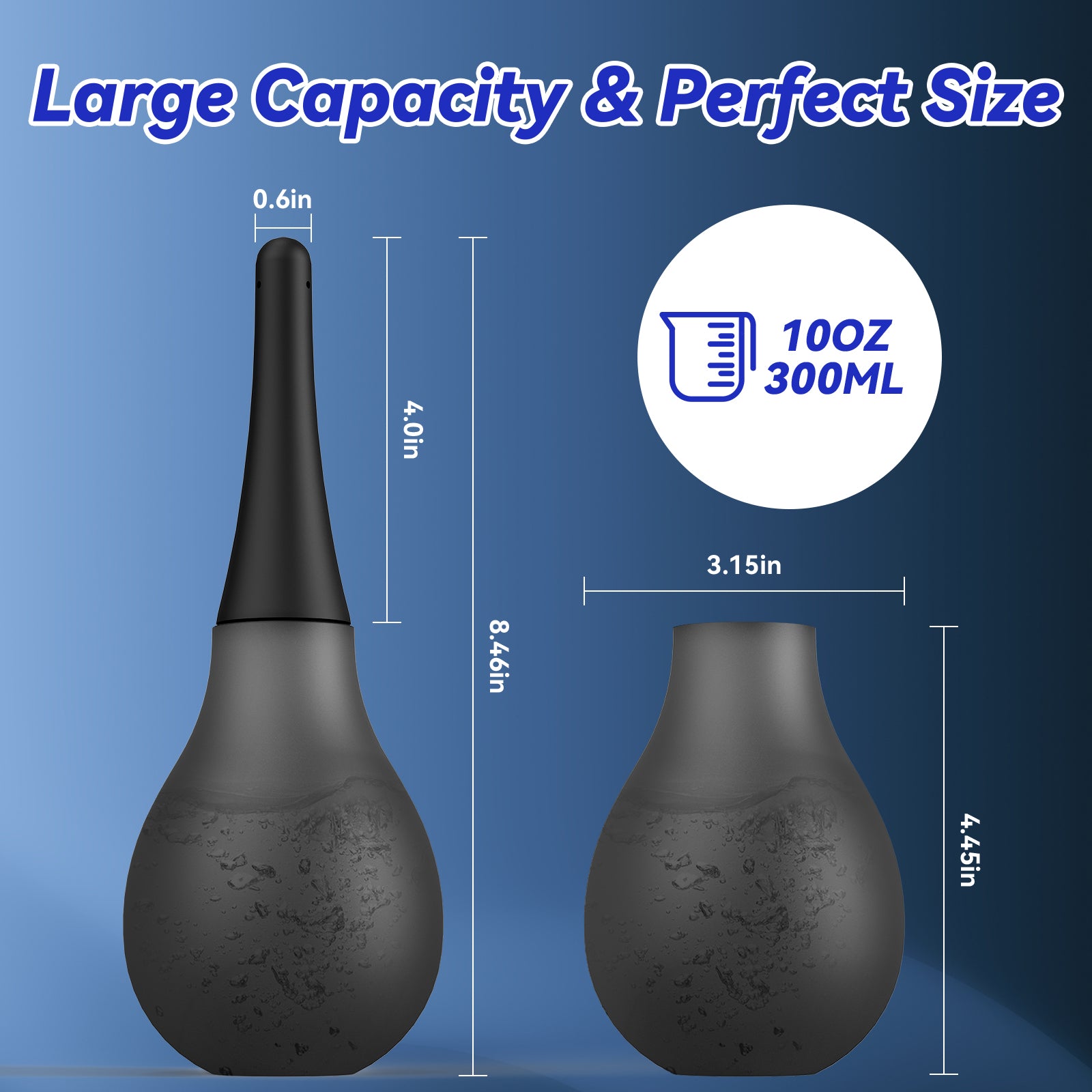 Enema Douche Anti Back-Flow,Silicone Enema Reusable Anal Douche Cleaner for Men Women Colon Cleansing,Shower douche with 5 Spouts connected to shower hole,Vaginal Cleaner 10oz (Semi-transparent, 10oz)