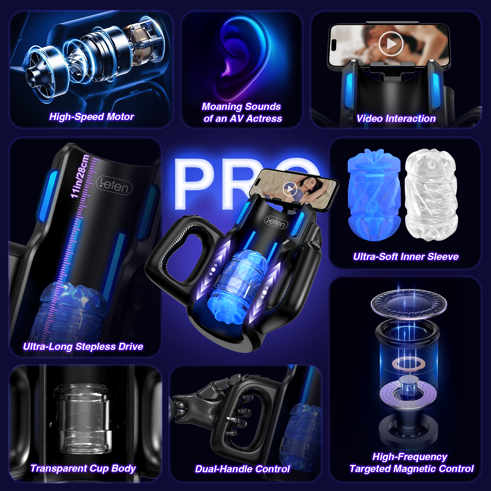 Sex Toys for Men Male Masturbator-Automatic Electric Male Sex Toys with 12times/s Thrusting, Men Sex Toys Adult Toys with Phone Holder and 2 Soft Silicone Pocket Pussy Hand Free Penis Training Stroker