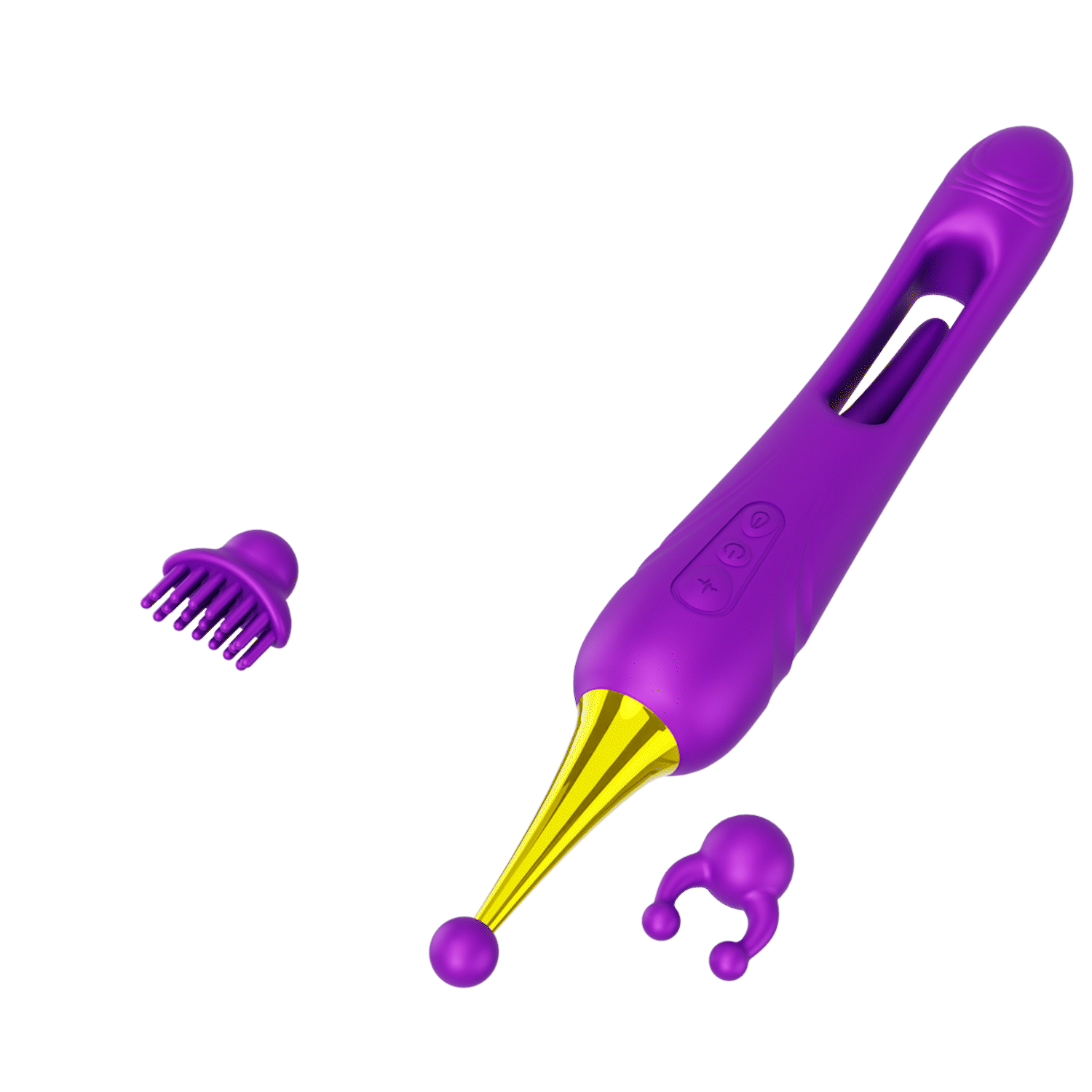 3 Changeable Heads
1500 vibrations per minute
Hollow flapping
Internal thrusting, Mid-level fluttering, Clit tapping