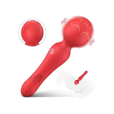 Wand Vibrator Rose Sex Toy - Clitoral Stimulator Anal Nipple G Spot Vibrators, Rose Adult Sex Toys Magic Quiet Cordless Massager & Waterproof, Female Vibrator Sex Toy Sexual Pleasure Tools for Women