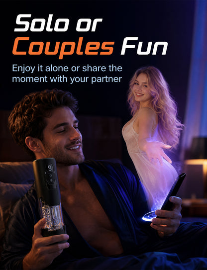 Mesterstar App-Controlled Automatic Male Masturbator with Thrusting & 360° Rotation